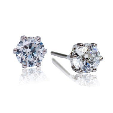 6 Prong Solitaire Stud Earrings By Kelvin Gems