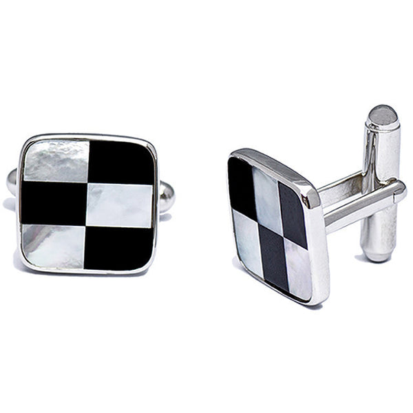 The Roxy Cufflinks 925 Sterling Silver & Mother of Pearl By Kelvin Gems