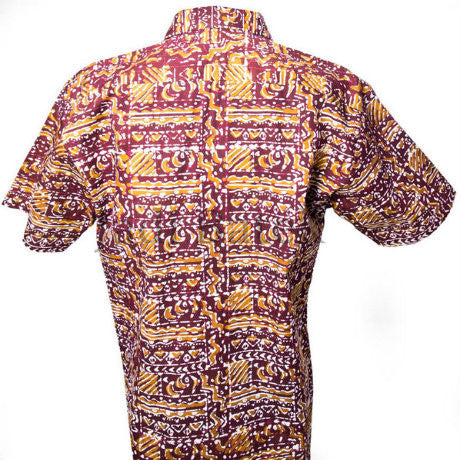 Maroon and Orange Batik Shirt