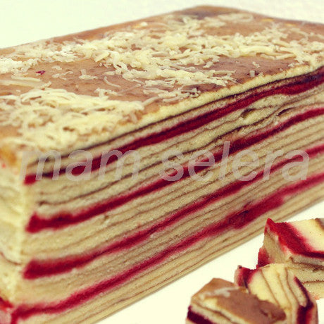 Kek Lapis Strawberry Cheese by Mam Selera